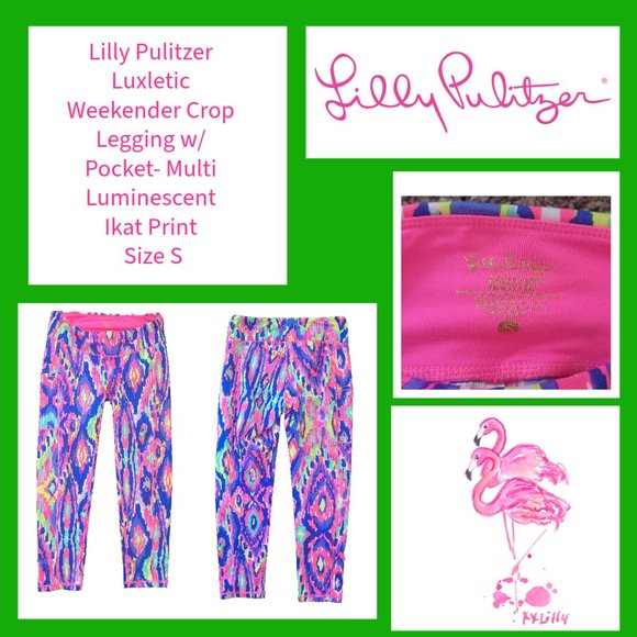 Lilly Pulitzer Luxletic Weekender Crop Legging Luminescent Ikat Size S - Picture 1 of 5